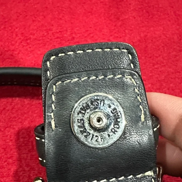 Coach Black Leather Shoulder Bag with Stitching - Picture 12 of 12